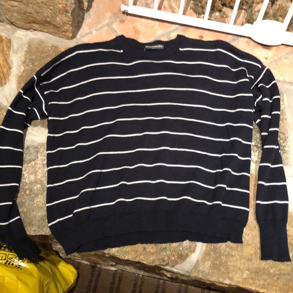 Blue and White Striped Sweater